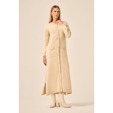 Ftz Women Ftz Kadın Cep Detaylı Elbise  Bej 20889