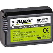 Misda Store NP-FW50 Batarya, Sony A7, A7 Iı, A7R, A7R Iı, A7S, A6500, A6300, RX10 Ile Uyumlu