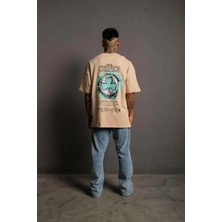 Rawea Fashion Erkek Sırt Baskılı t-Shirt - Bej