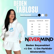 Nevermind Unisex Vegvisir Pusula Baskılı Sevgili Kombini Oversize Hoodie Seti Siyah