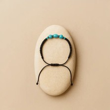 Tuffy Design Karışık Turkuaz Doğal Taş Makrome Örgülü Bileklik