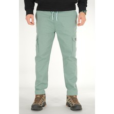 Souris Erkek Mint Kargo Cepli Pantolon Rahat Kesim Pamuklu Lastikli Bel