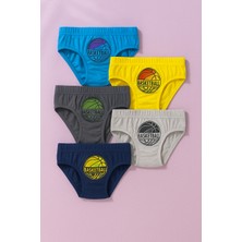 Erkek Çocuk Basketbol 5'li Slip Külot