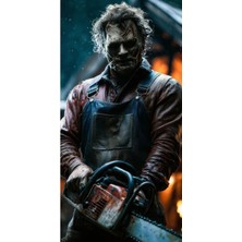 Aydın Garage Texas Chainsaw Kapı Direk Kaplama Folyosu Baskılı Sticker Sağ-Sol 2 Adet 22*50 cm