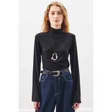 Manuka Balıkçı Yaka Bluz Siyah