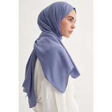 Carell Şantuk Çift Taraflı  Ipekli Şal Kot Mavi