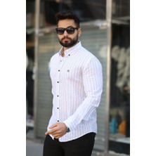 İrsa Center Erkek Pamuklu Çizgi Desenli Gömlek