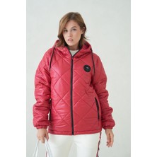 D1fference İçi Astarlı Cepli Kapüşonlu Jel Elyaflı Su ve Rügar Geçirmez Kadın Kışlık Mont