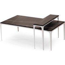 Storish Amore Orta Sehpa Takımı Siyah / Krom