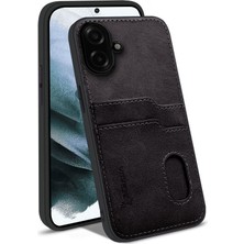 Samsung Galaxy A07 Uyumlu Kılıf Zebana Kartlıklı Lüx Deri Kılıf Siyah