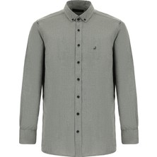 Abdullah Kiğılı Uzun Kol Regular Fit Pamuk Düğmeli Yaka Oxford Gömlek