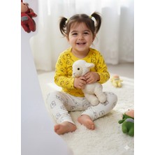 Şimo Butik Kız Erkek Çocuk Bebek Uzun Kollu Çıtçıtlı Body-Badi %100 Pamuk 3.5-4-5-6 Yaş Koyun sarı