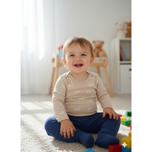 Şimo Butik Kız Erkek Çocuk Bebek Uzun Kollu Çıtçıtlı Body-Badi %100 Pamuk 3.5-4-5-6 Yaş Kaplumbağa Taş