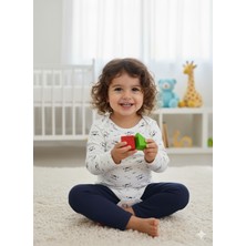 Şimo Butik Uzun Kollu Çıtçıtlı Body-Badi %100 Pamuk 3.5-4-5-6 Yaş Kedi Kafa Ekru