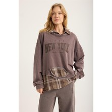 Home Store Gömlek Yakalı Ekose Sweat