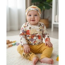 Şimo Butik Erkek-Kız Bebek Omuz Genişletmeli Çıtçıtlı Body Pijama Bere Takımı, %100 Pamuk , Modern Tasarım