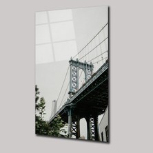 SteelArtDec New York Ruhu: Brooklyn Köprüsü - Cam Tablo - DEG0282