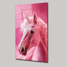 SteelArtDec Pembe Unıcorn - Cam Tablo - DEG0212