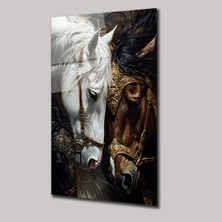 SteelArtDec Savaş Atları - Cam Tablo - DEG0208
