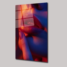 SteelArtDec Kırmızı Rujlu Dudak - Cam Tablo - DEG0173