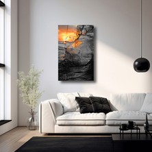 SteelArtDec Suyun Ardındaki Gün Batımı Manzarası - Cam Tablo - DEG0149