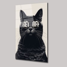 SteelArtDec Get Off - Kedi - Cam Tablo - DEG0132