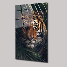 SteelArtDec Yaprakların Arasındaki Vahşi Kaplan - Cam Tablo - DEG0137