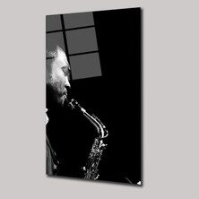 SteelArtDec Saksafon Çalan Adam - Cam Tablo - DEG0072