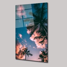 SteelArtDec Palmiye Manzaralı Gökyüzü - Cam Tablo - DEG0015