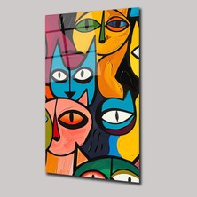 SteelArtDec Pop Art Kediler - Cam Tablo - DEG0170