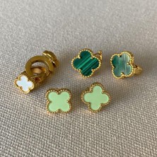 Necati Gün Yonca Üçlü Gold Çelik Kombin Küpe