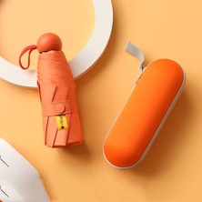 Eleven Markets 6 Telli Mini Cepboy Kapsullü Şemsiye -Turuncu