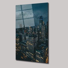 SteelArtDec Gece Manzaralı Şehir - Cam Tablo - DEG0034