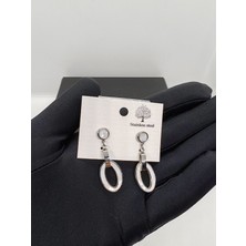 Cadde Dükkanı Çelik Sallantılı Sıfır Figürlü Küpe Silver