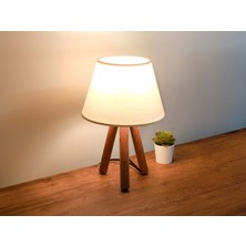 Storish Jarin Abajur Ahşap Krem