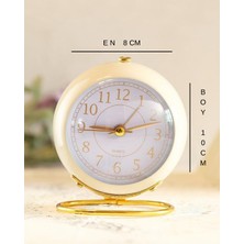 Masaüstü Alarmlı Saat Gövde Bej Taban Gold