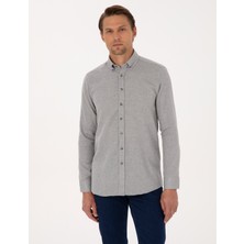 Pierre Cardin Erkek Gri Slim Fit Uzun Kollu Gömlek 50316768-VR024