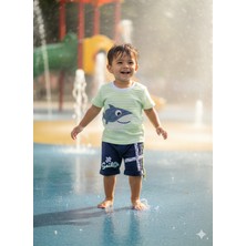 Şimo Butik Erkek Bebek Şortlu Takım Köpek Balığı Aplikeli