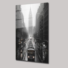 SteelArtDec Siyah Beyaz Şehir Manzarası - Cam Tablo - DEG0023