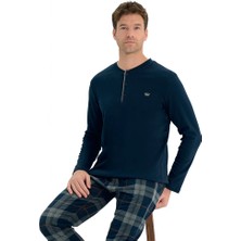 Over Sleep by Poleren Over Sleep 2231 Erkek Kışlık Interlok Pijama Takım