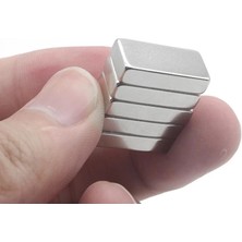 MCM Group 1 Adet 20X10X5 mm Neodyum Magnet N35 Güçlü Mıknatıs Köşeli ve Dayanıklı Nikel Kaplama ( Lisinya )