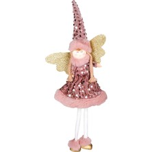 Herdekora Yılbaşı Süsü, Peri Figürlü, Mercan Pembe - 18X45 cm