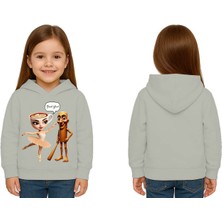 Sedirli Unisex Brainrot Baskılı Çocuk Swaetshirt Kapüşonlu 3 Iplik Şardonlu