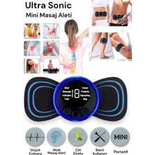 8 Modlu Mini Şarjlı Kelebek LCD Ekran Ems Boyun Omuz Kol Sırt Elektrikli Masaj Bantı Kas Stimül