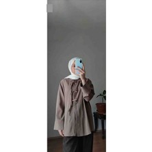 Rima Kahverengi Bağcık Detaylı Gömlek