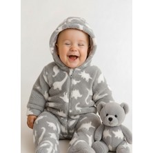 balbeybi Welsoft Unisex Bebek Çocuk Kışlık Fermuarlı Peluş Tulum , Bebek ve Çocuk Tulum