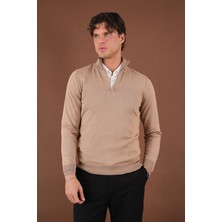 Fermuarlı Dik Yaka Kazak