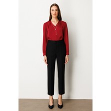 Ekol Kadın Boru Paça Yan Cepli Pantolon 5023 Siyah