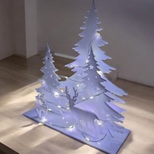 Hayaller Dükkanı Işıklı Pleksi Masa Üzeri 3 Boyutlu Yılbaşı Dekorasyon