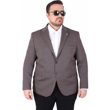 Moc Grande Mocgrande Erkek Büyük Beden 4 Drop Blazer Sedef Ceket 500606 Kahverengi